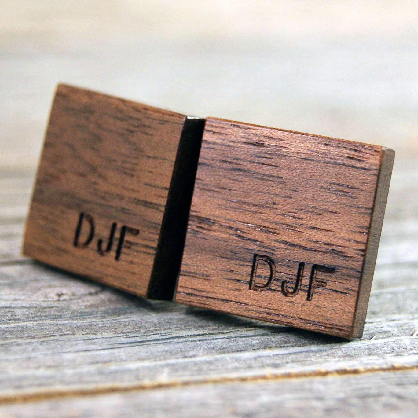 Personalized American Walnut Cufflinks - Perfect gift for the Groom and Father of the Bride!