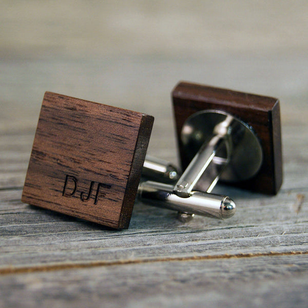 Personalized American Walnut Cufflinks - Perfect gift for the Groom and Father of the Bride!