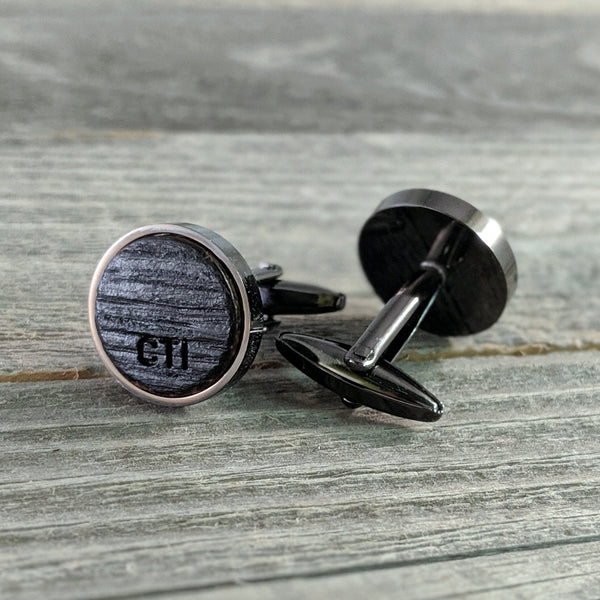 Bourbon Barrel Cufflinks / Personalized with Initials, Dates