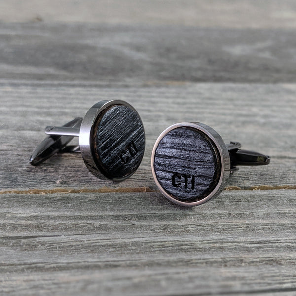 Bourbon Barrel Cufflinks / Personalized with Initials, Dates