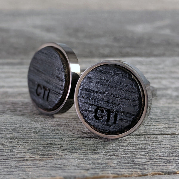 Bourbon Barrel Cufflinks / Personalized with Initials, Dates