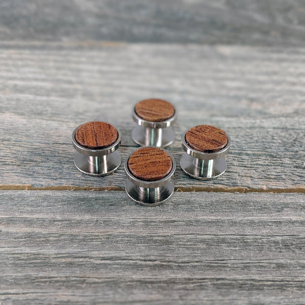 Hawaiian Koa Wood Stud Set/Tuxedo Stud Set/Shirt Stud Set/Wedding Shirt Studs/Stud Buttons/Groom Shirt Studs/Best Man Tux Studs