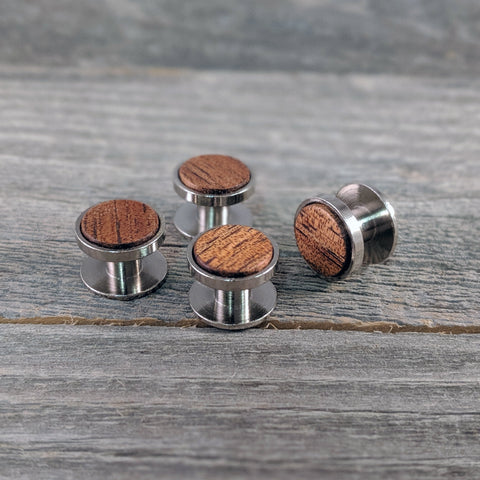 Hawaiian Koa Wood Stud Set/Tuxedo Stud Set/Shirt Stud Set/Wedding Shirt Studs/Stud Buttons/Groom Shirt Studs/Best Man Tux Studs