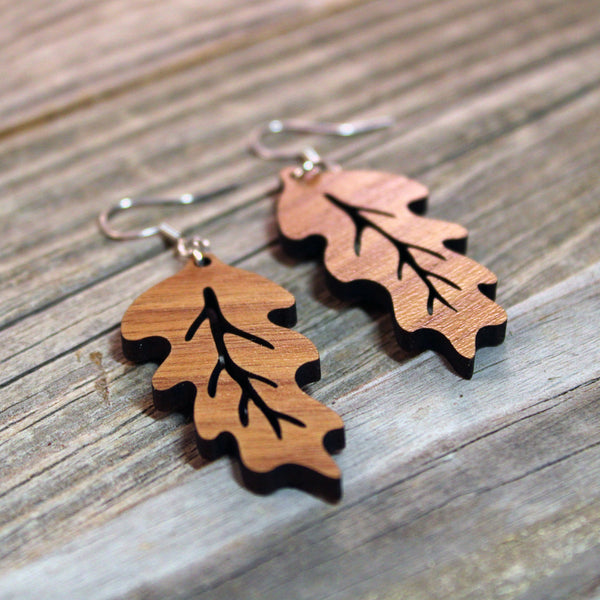 Wooden Dangle Earrings/Lightweight Wooden Earrings/Boho Earrings/Leaf Earrings/Earrings from Wood/Hypoallergenic/Lightweight