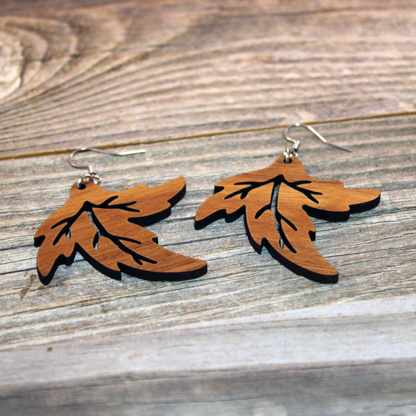 Wooden Dangle Earrings/Big Wooden Earrings/Boho Earrings/Leaf Earrings/Earrings from Wood/Hypoallergenic/Lightweight