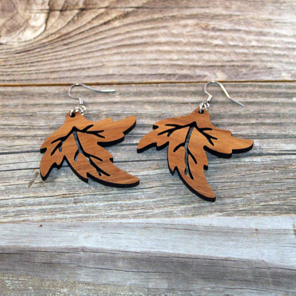 Wooden Dangle Earrings/Big Wooden Earrings/Boho Earrings/Leaf Earrings/Earrings from Wood/Hypoallergenic/Lightweight