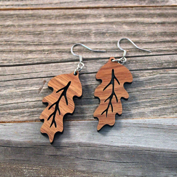 Wooden Dangle Earrings/Lightweight Wooden Earrings/Boho Earrings/Leaf Earrings/Earrings from Wood/Hypoallergenic/Lightweight