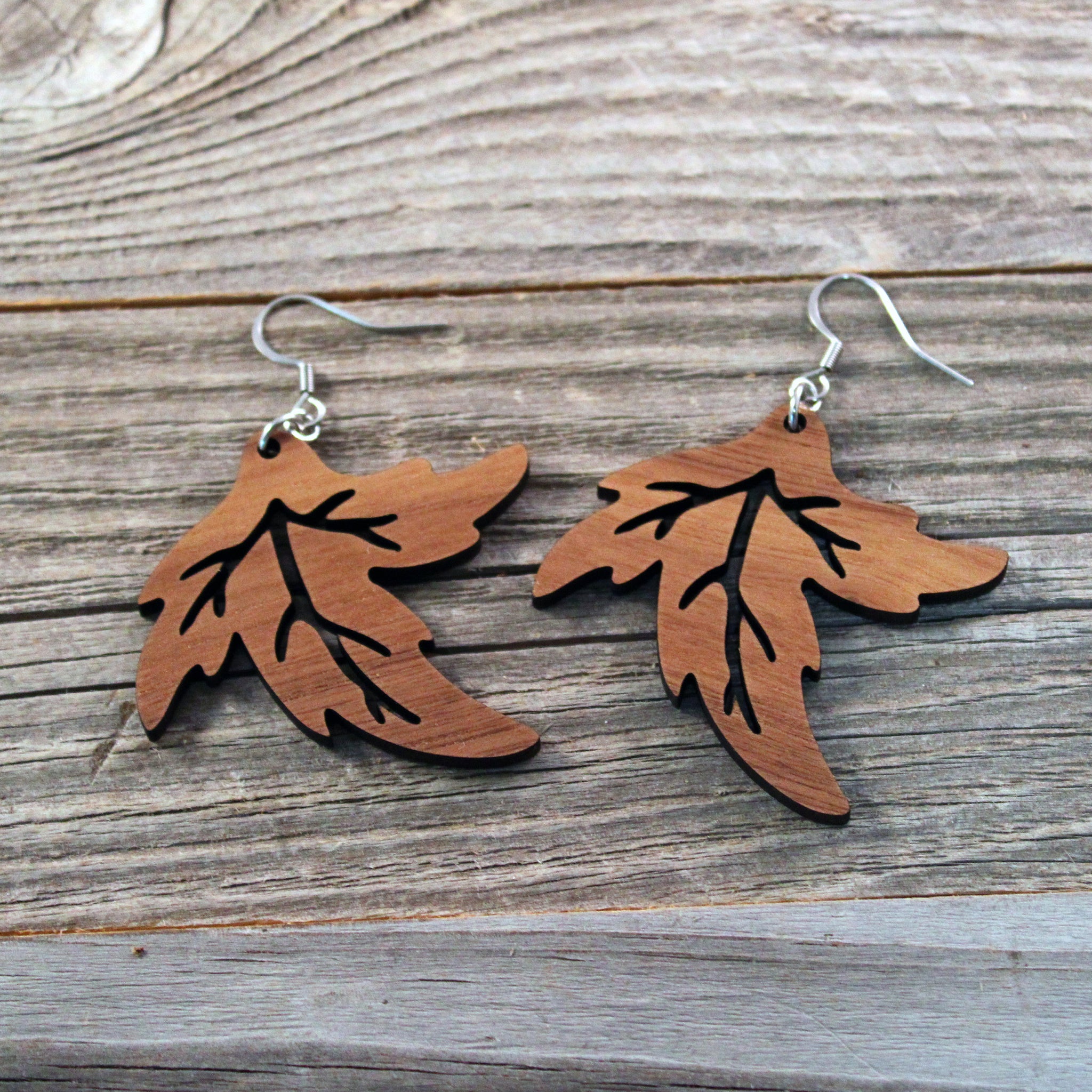 Wooden Dangle Earrings/Big Wooden Earrings/Boho Earrings/Leaf Earrings/Earrings from Wood/Hypoallergenic/Lightweight
