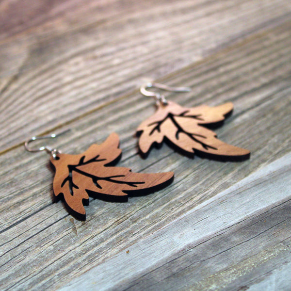 Wooden Dangle Earrings/Big Wooden Earrings/Boho Earrings/Leaf Earrings/Earrings from Wood/Hypoallergenic/Lightweight