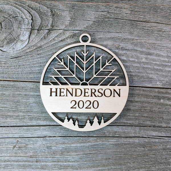Personalized Christmas Ornament/Wooden Snowflake Ornament/Personalized Family Ornament