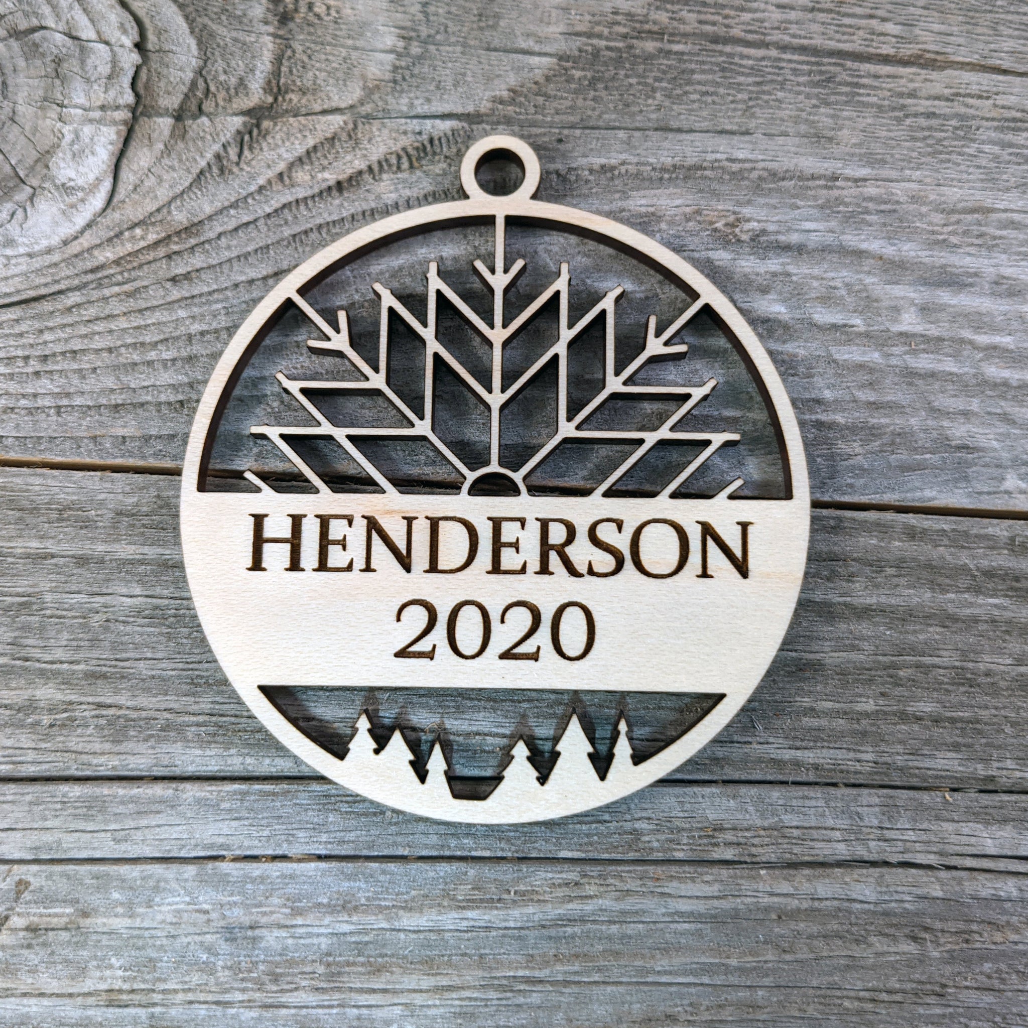 Personalized Christmas Ornament/Wooden Snowflake Ornament/Personalized Family Ornament