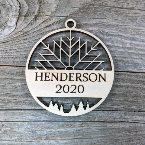 Personalized Christmas Ornament/Wooden Snowflake Ornament/Personalized Family Ornament