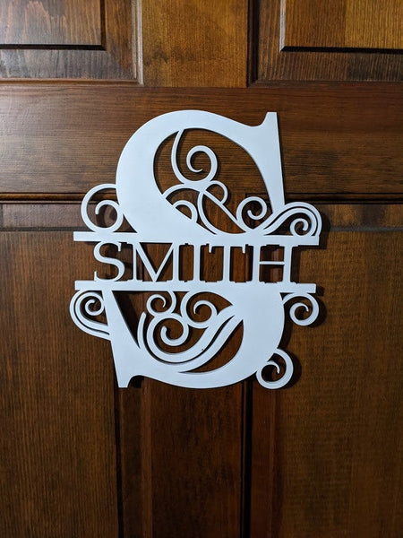 Monogram Sign/Front Door Plaque/Entryway Door Wooden Monogram Sign/Wood Initial Wall Hanging/Monogram Sign