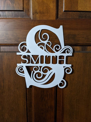 Monogram Sign/Front Door Plaque/Entryway Door Wooden Monogram Sign/Wood Initial Wall Hanging/Monogram Sign