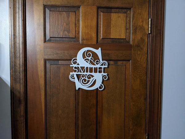 Monogram Sign/Front Door Plaque/Entryway Door Wooden Monogram Sign/Wood Initial Wall Hanging/Monogram Sign