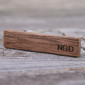 Personalized Tie Clip/Custom Engraved/Custom Tie Bar/Monogrammed/Custom Gift/Handcrafted from American Walnut/Personalized Gift
