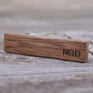 Personalized Tie Clip/Custom Engraved/Custom Tie Bar/Monogrammed/Custom Gift/Handcrafted from American Walnut/Personalized Gift